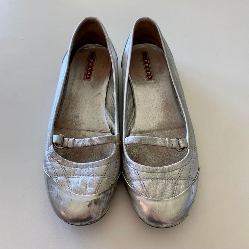 Prada Flats - Mary Jane - sliver